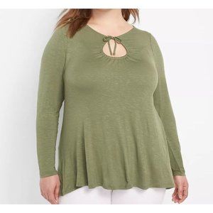 Lane Bryant Long Sleeve Cutout Neck Swing Knit ~ 26/28 NWT
